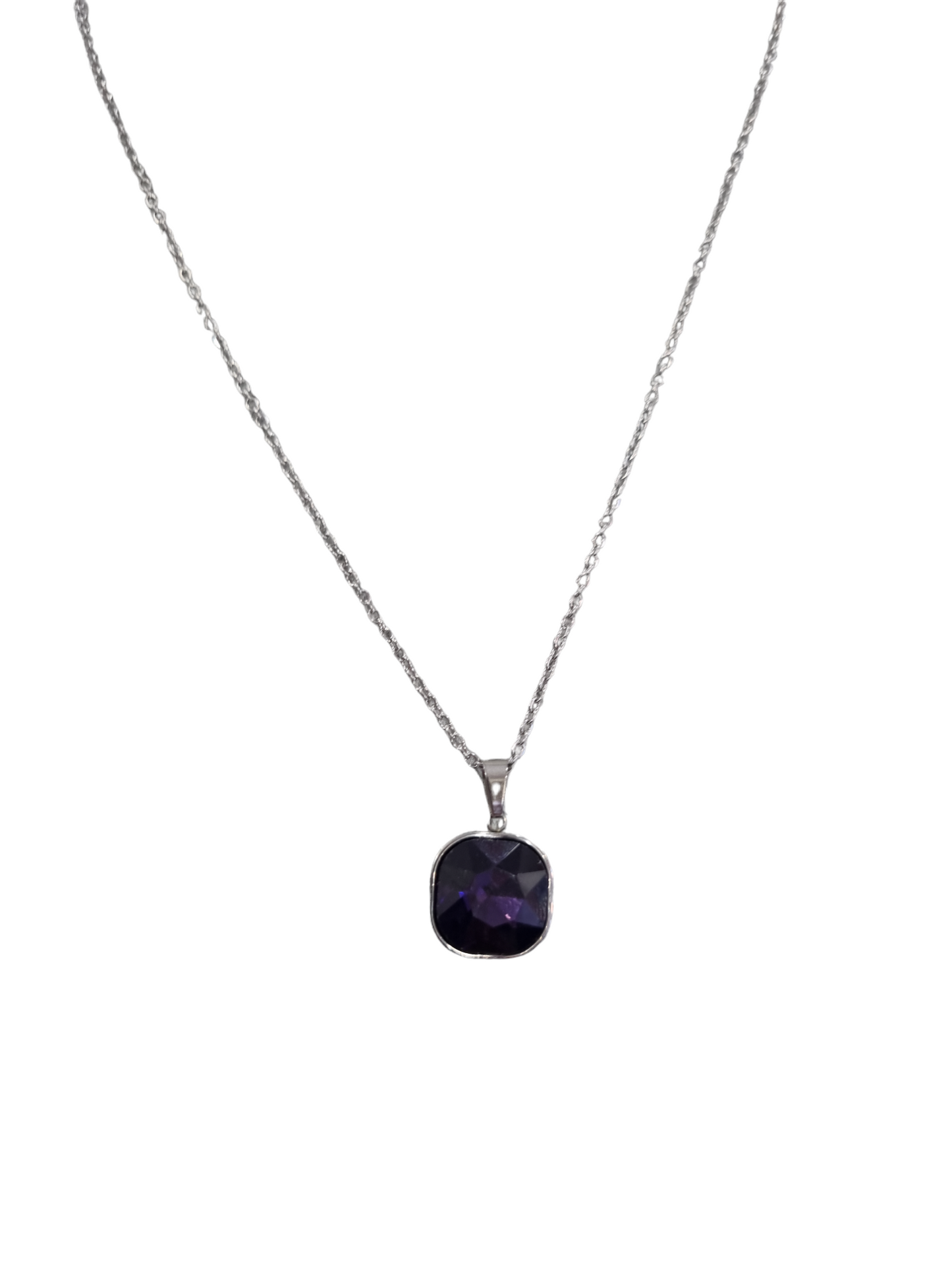 Collana economica in acciaio puntoluce rosa fucsia blu grigio viola