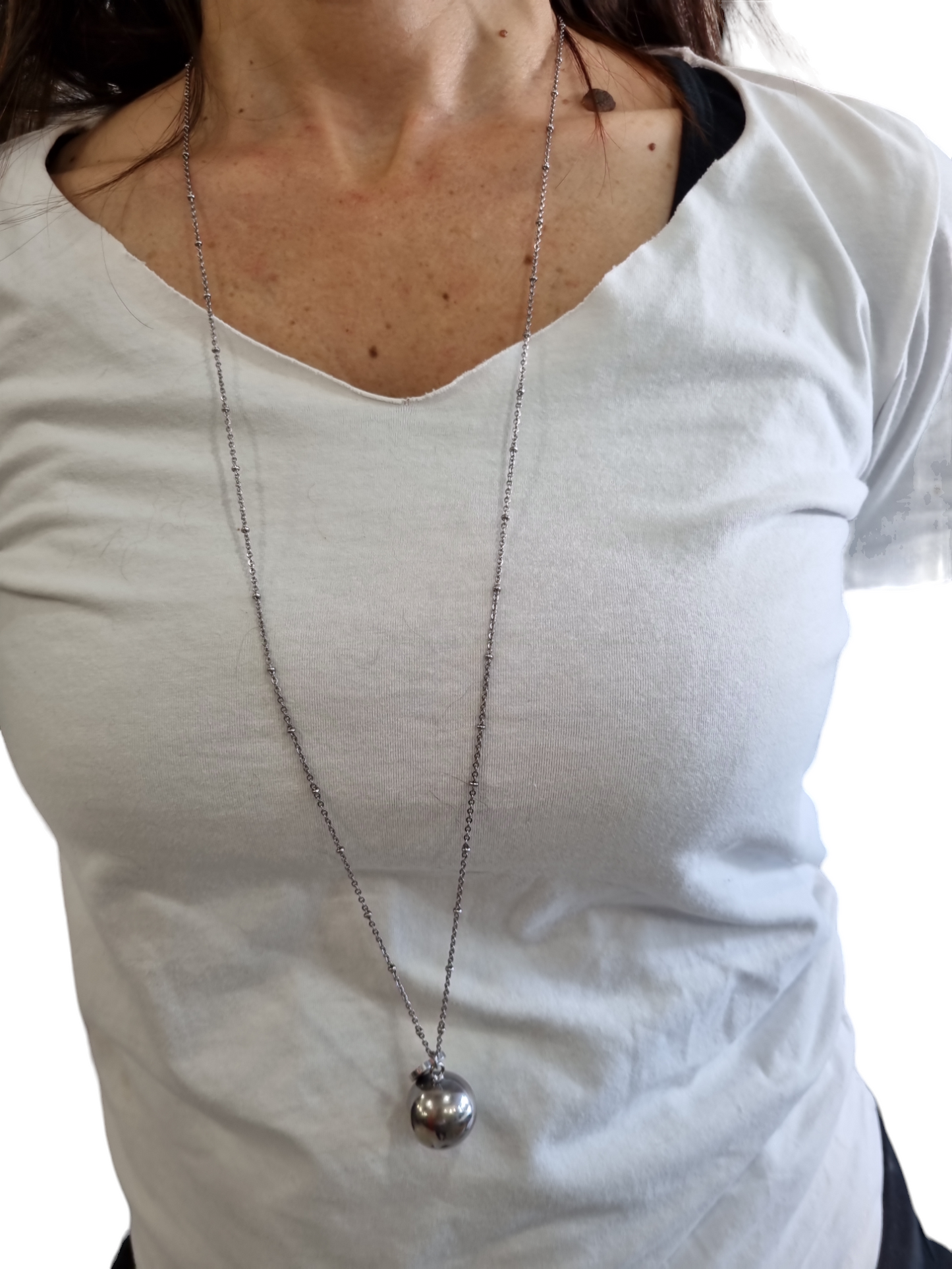 Collana lunga in acciaio chiama angeli