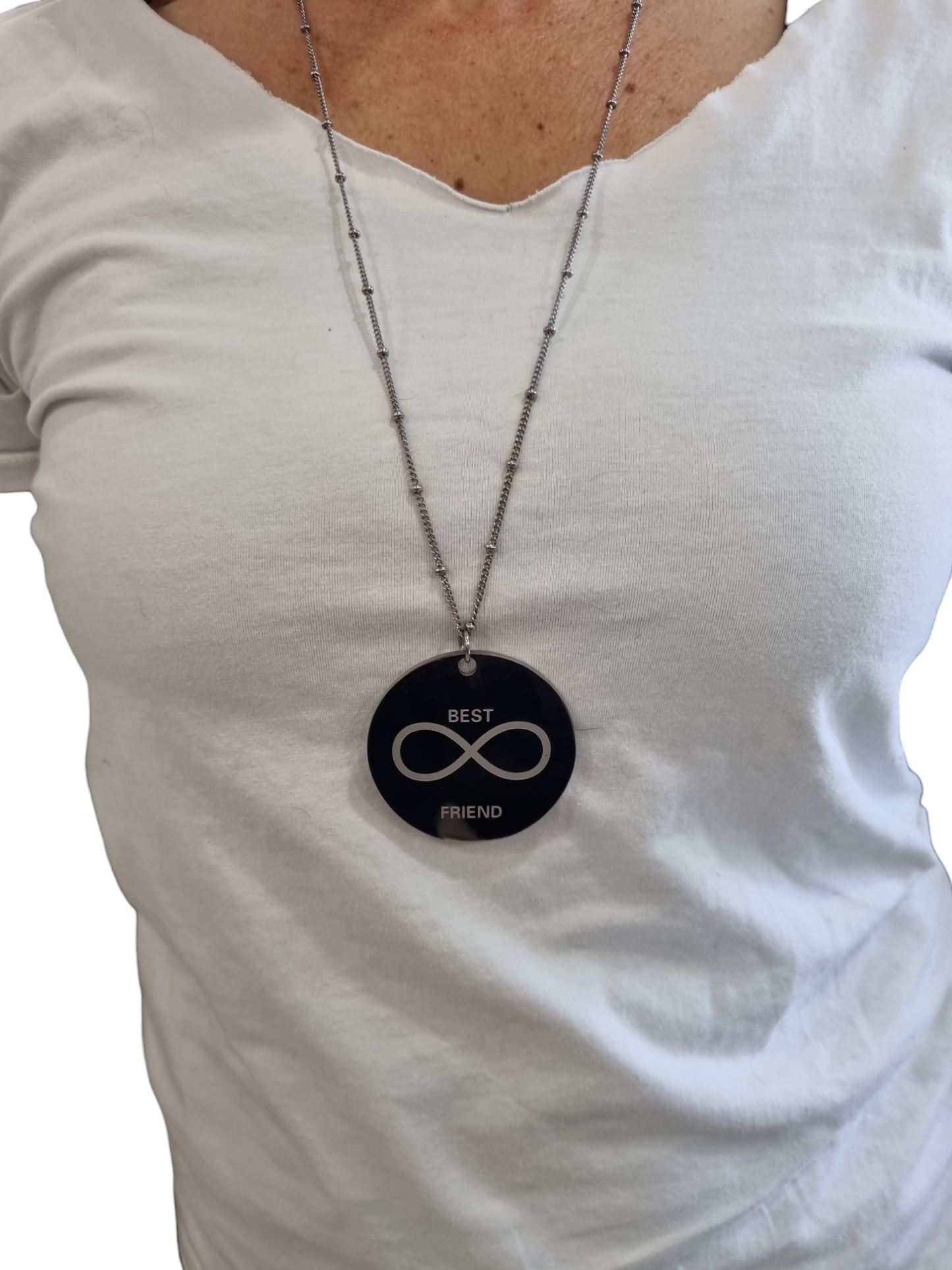 Collana lunga infinito in acciaio