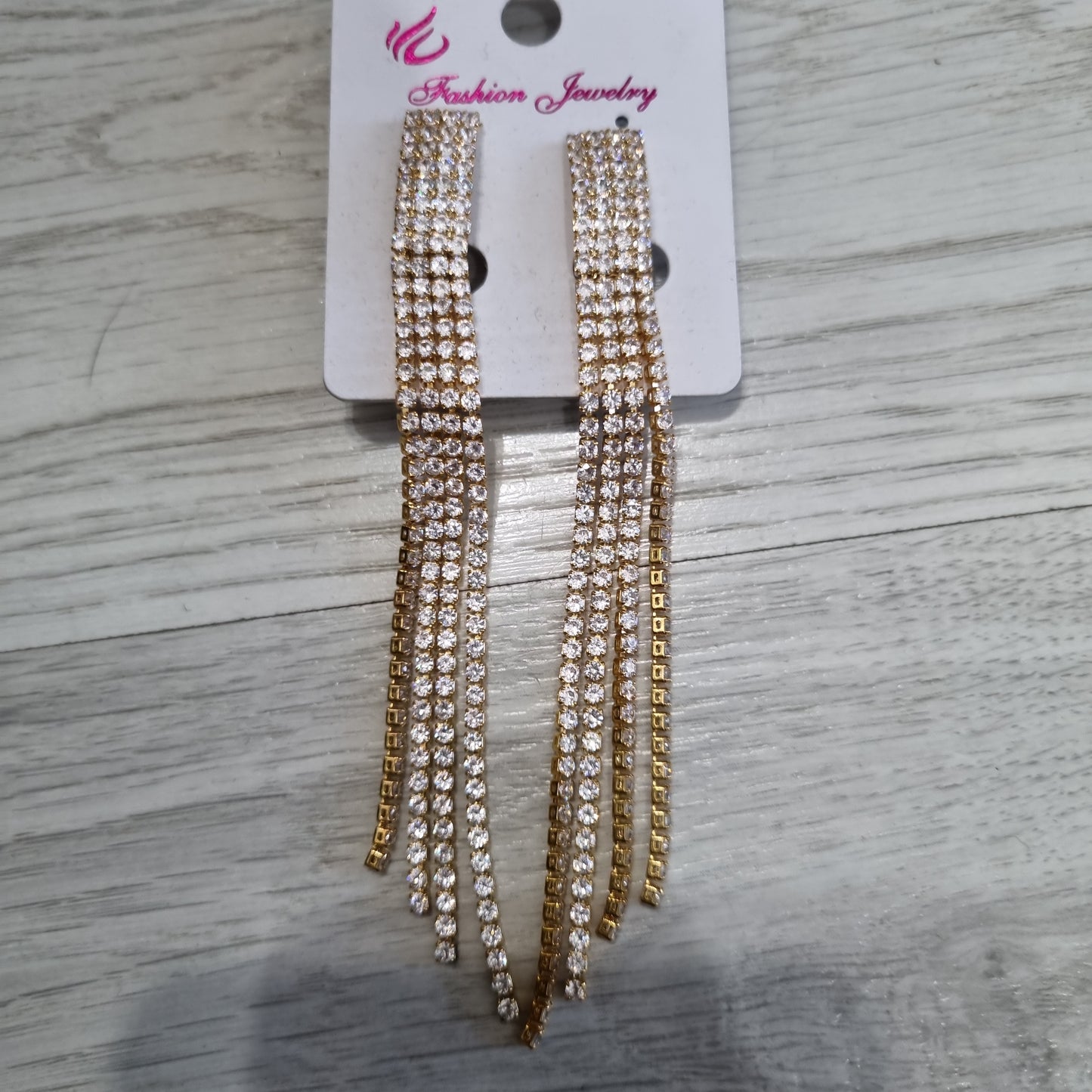 Orecchini con clip pendenti strass