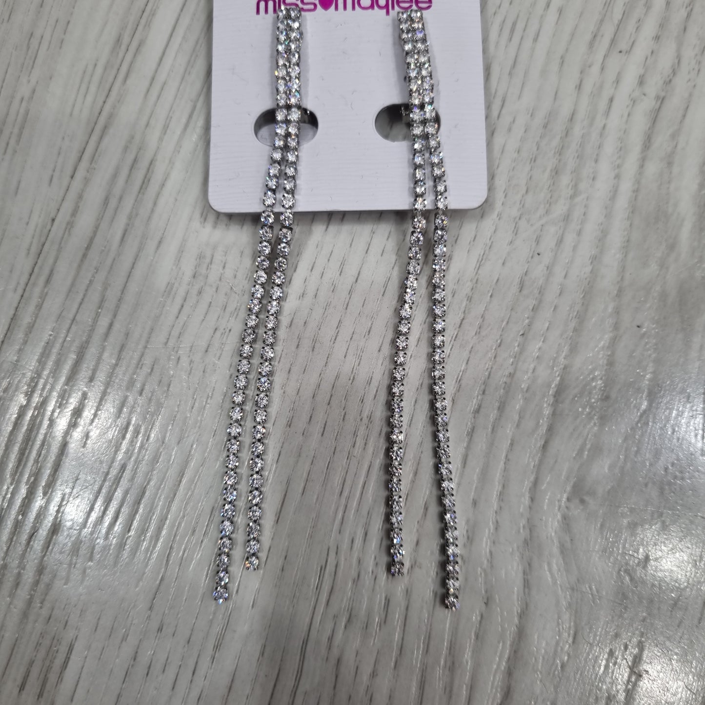 Orecchini con clip pendenti con strass