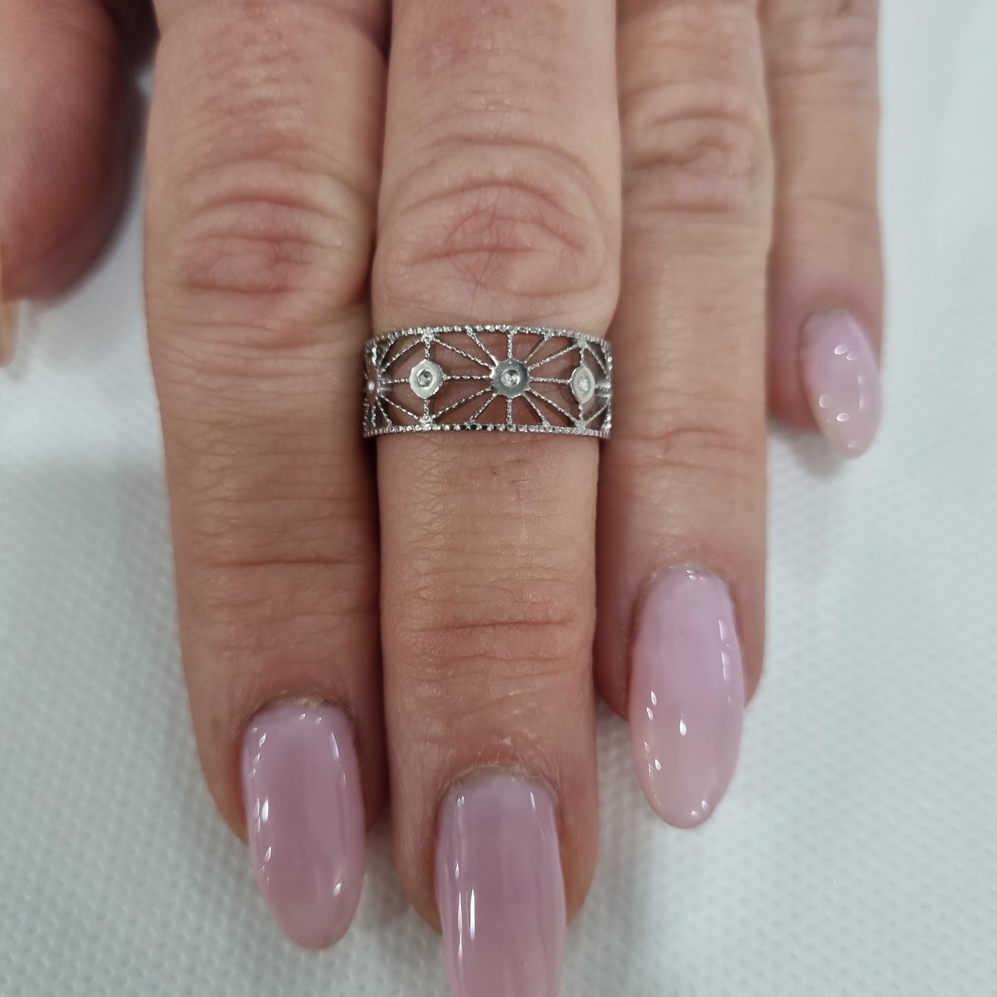 Anello stella e fascia acciaio midi-rings