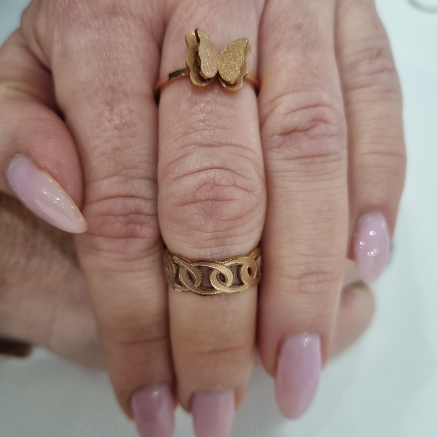 Anello midi-rings acciaio color oro rosa