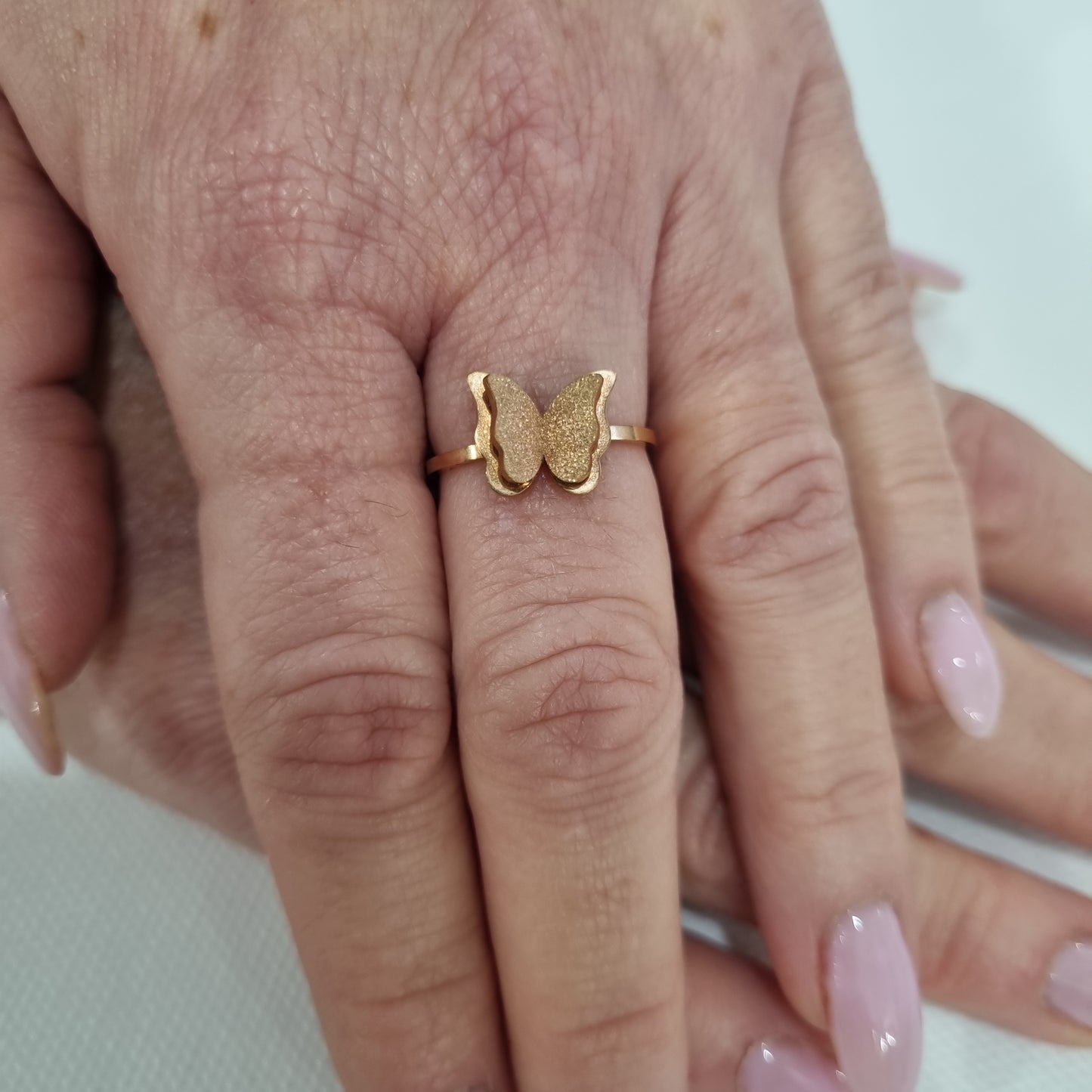 Anello midi-rings acciaio color oro rosa