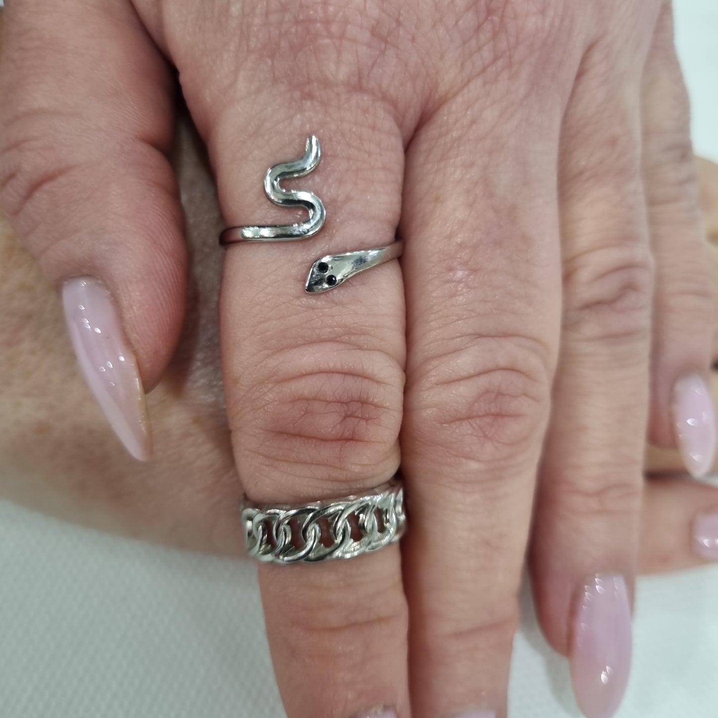 Anello acciaio midi-rings e serpente