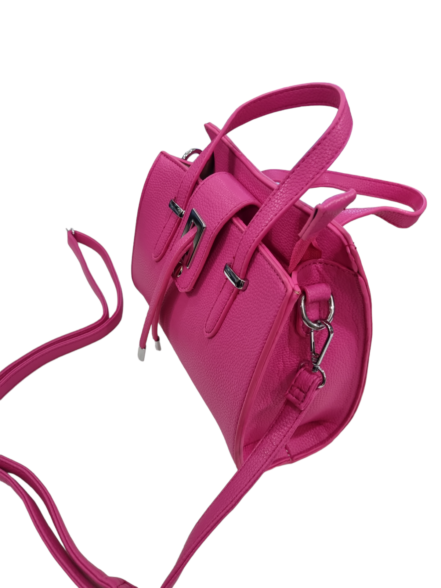 Mini bag fucsia nera e argento