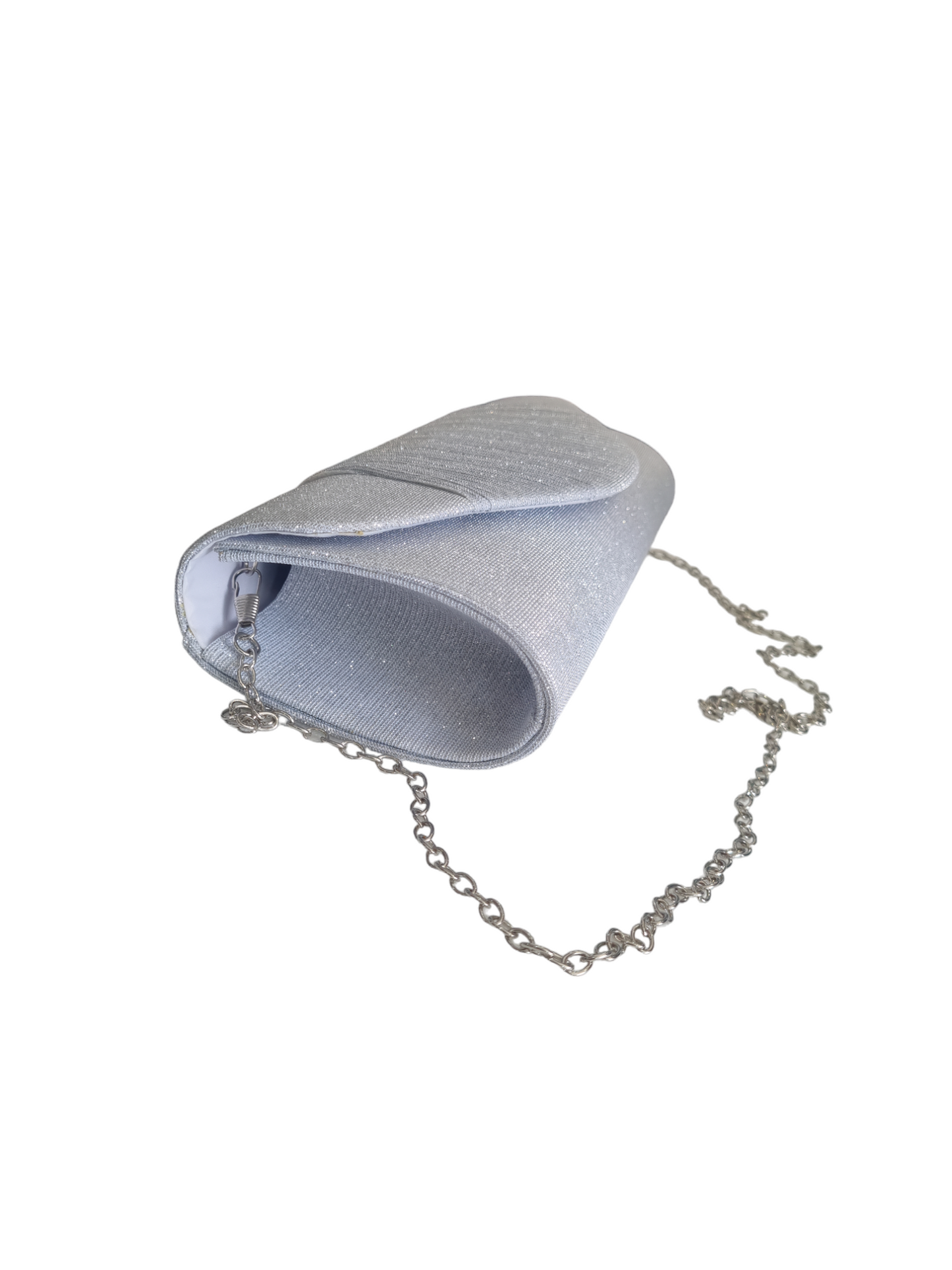 Pochette lurex a conchiglia argento