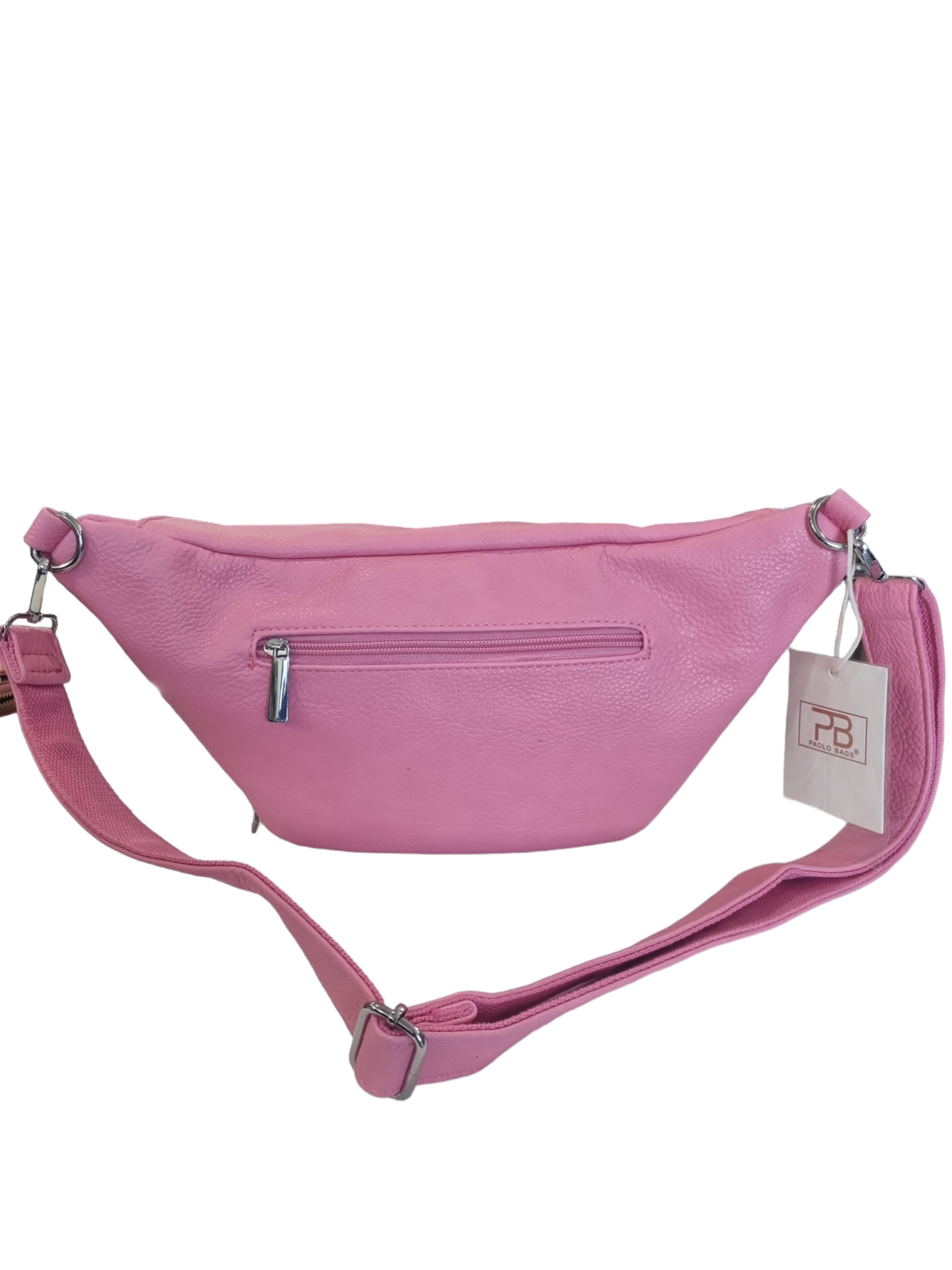 Marsupio grande ecopelle verde e rosa doppia zip