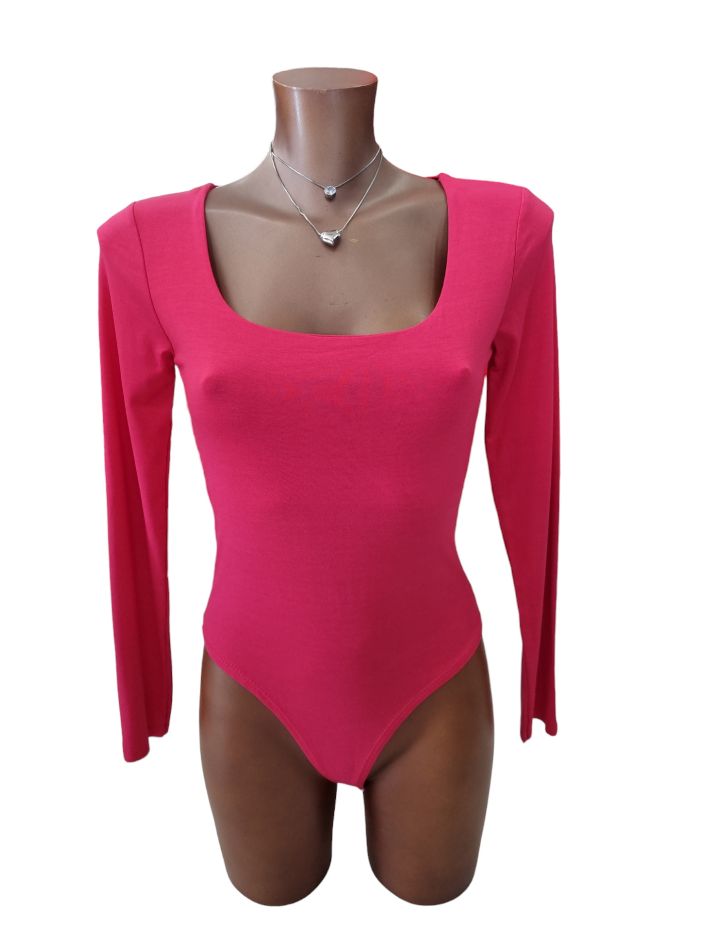 Body scollo quadrato manica lunga nero celeste fucsia