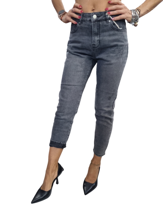 Jeans mom grigio scuro