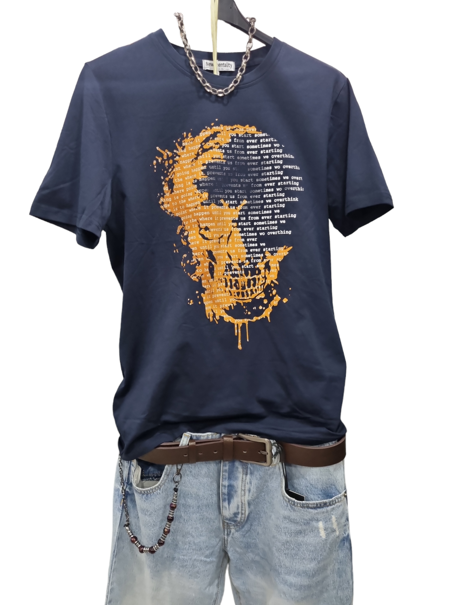 T-SHIRT uomo blu con stampa