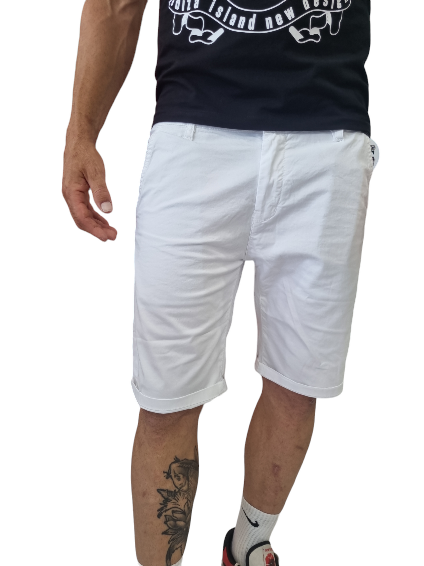 BERMUDA uomo in cotone bianco