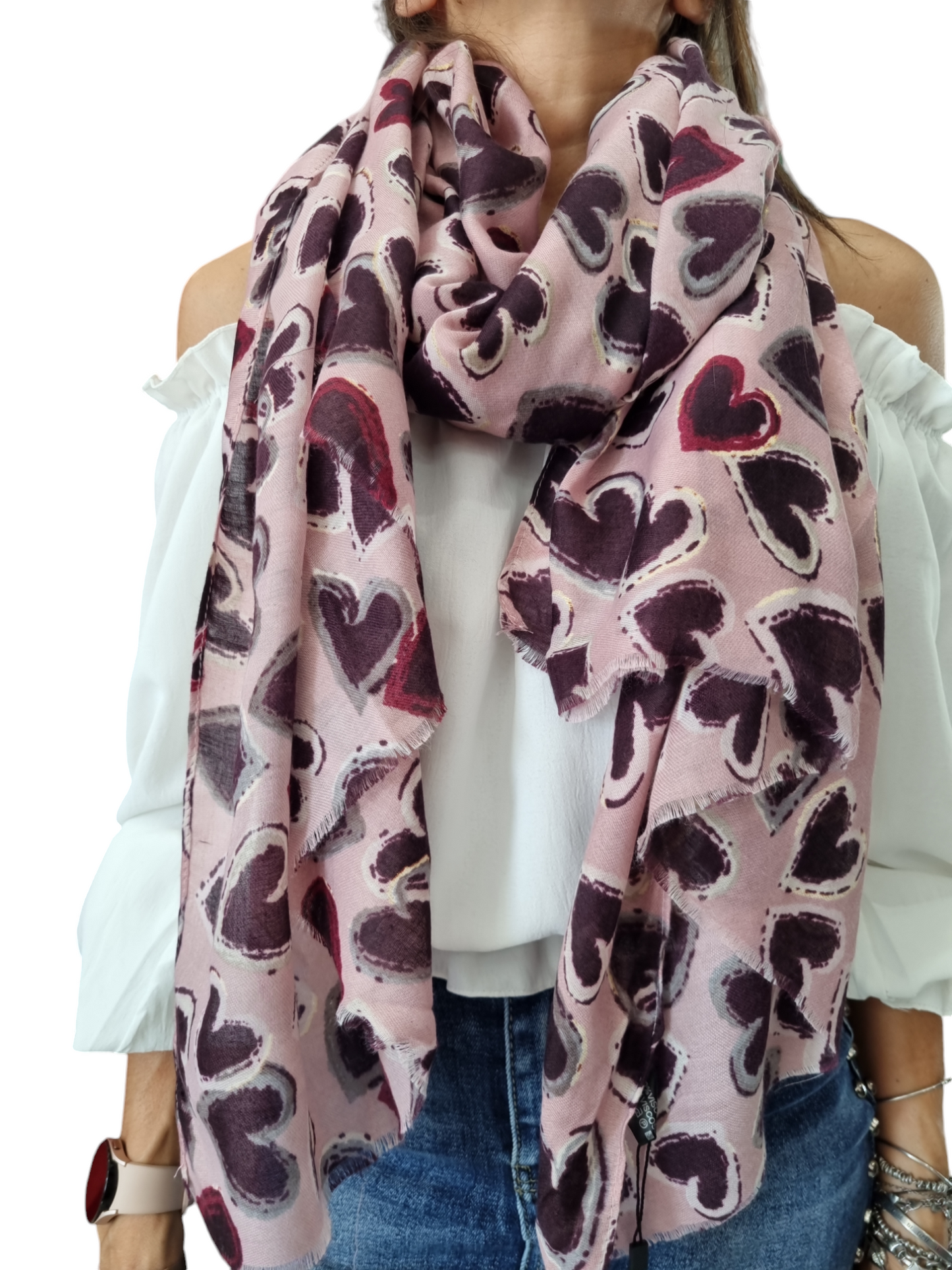 Pashmina Cuore in  Viscosa calda