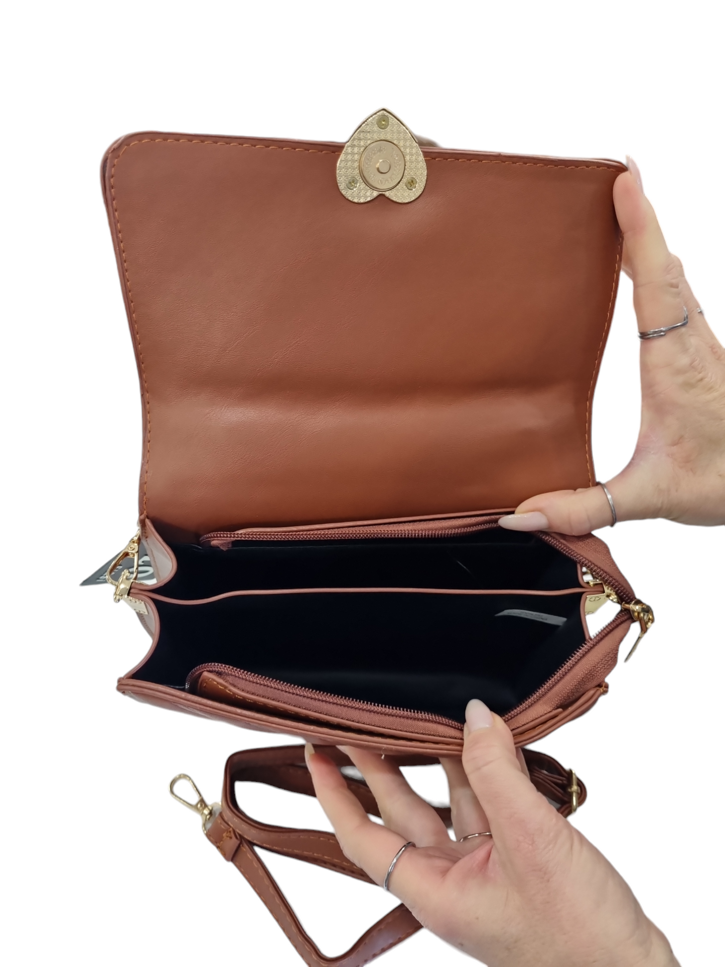 Mini bag marrone  oro rigida