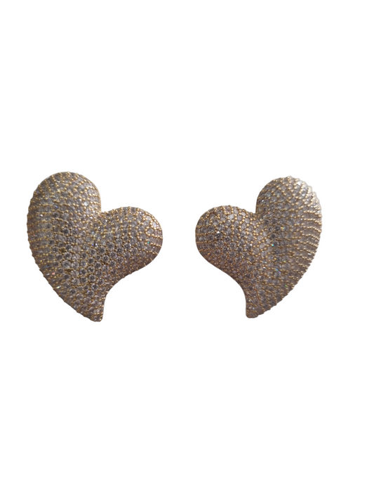 Orecchini a Clip con cuore strass