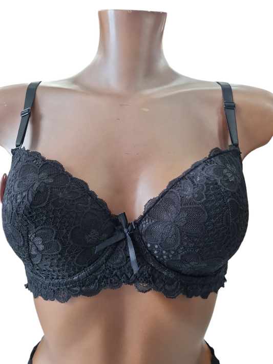 Reggiseno  bralette Coppa C in pizzo nero